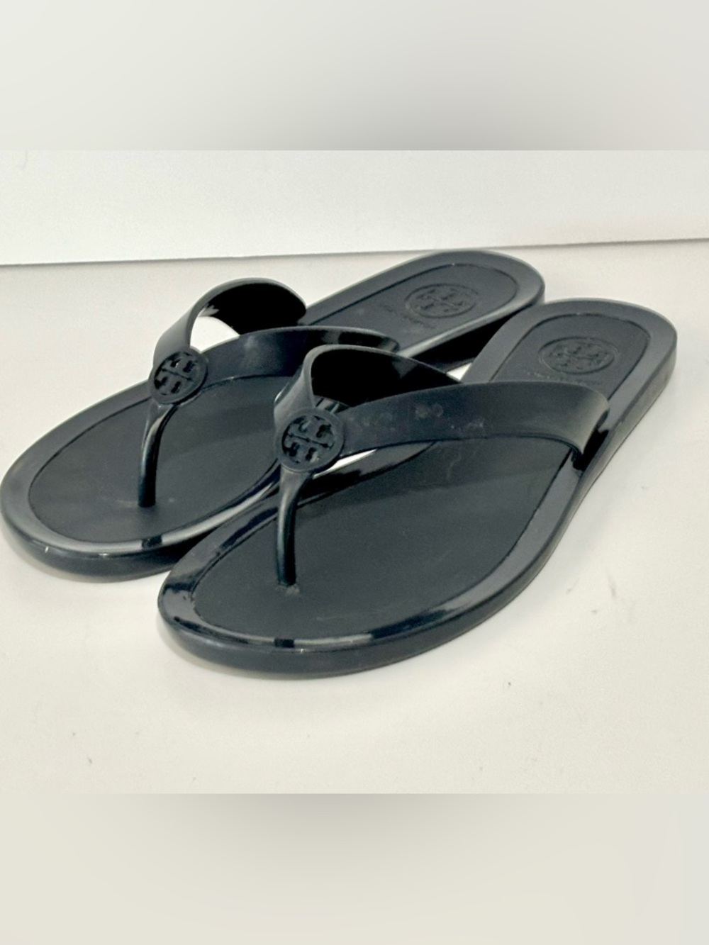 Tory Burch Thong Jelly Sandals Women’s Size US 7 Navy Blue - Picture 6 of 6